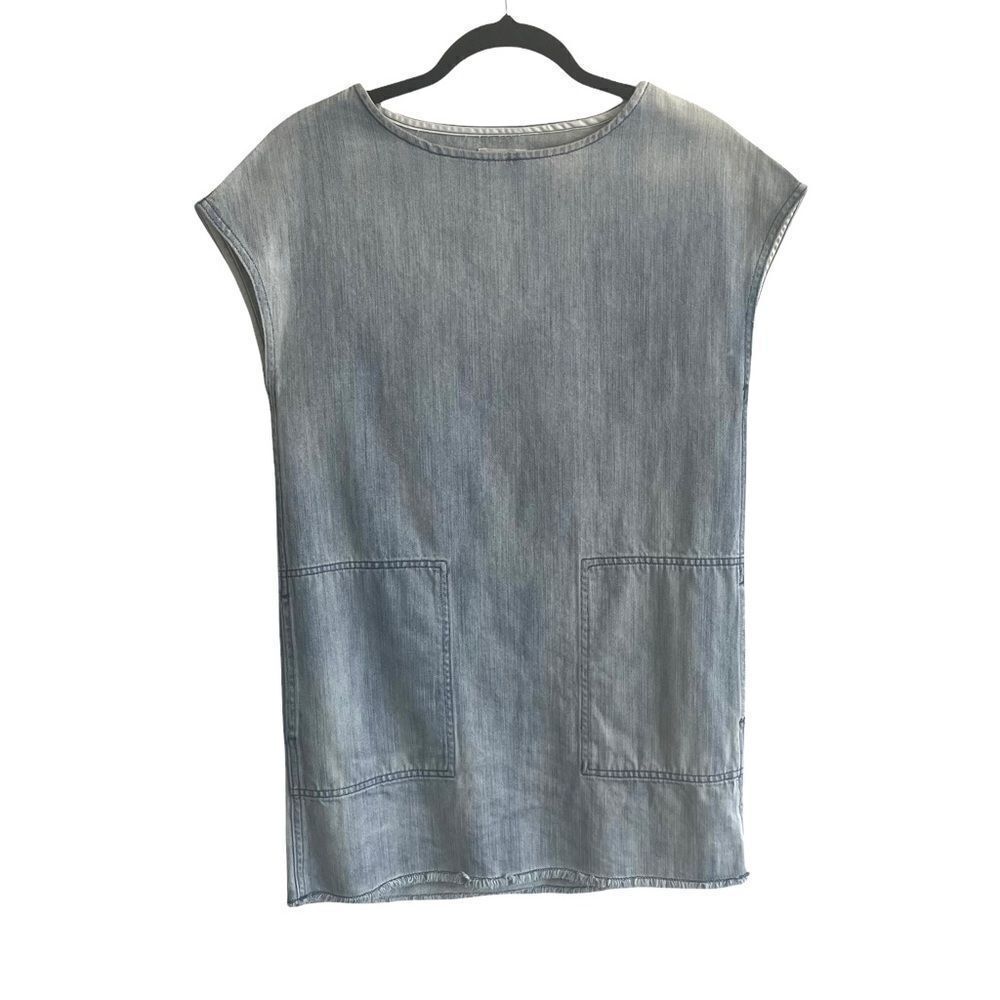 Aritzia Wilfred Free Nori Denim Sleeveless Mini Shift Dress Blue XXS